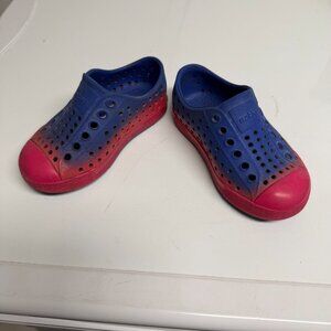 Toddle size 6 Native purple/ blue, Pink Native Brand shoes